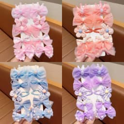 10 Pieces of Sweet Pink Hairpins Are Cute and Versatile Crown and Bow Bangs Hair Clips Kids Baby Hair Accessories Set