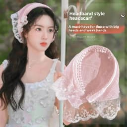 1Pc French Lace Headband Style Headscarf/headband Outdoor Dating,sweet and Elegant Style,easy To Wear,fashionable Versatile