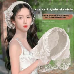 1Pc French Lace Headband Style Headscarf/headband Outdoor Dating,sweet and Elegant Style,easy To Wear,fashionable Versatile