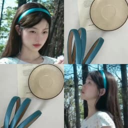 1PC Women's Autumn Winter Daily Teal Satin Headband Minimalist Fashion Hair Accessory Stylish Daily Hair Decoration