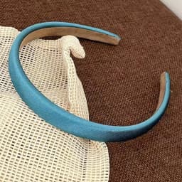 1PC Women's Autumn Winter Daily Teal Satin Headband Minimalist Fashion Hair Accessory Stylish Daily Hair Decoration