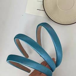 1PC Women's Autumn Winter Daily Teal Satin Headband Minimalist Fashion Hair Accessory Stylish Daily Hair Decoration