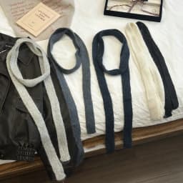 2025 New Style Fashionable Thin Scarf Stackable Long Scarf Hot Girls Wear Woolen Scarf Korean Narrow Strip Scarf