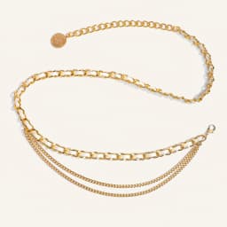 1pc Fashion Multi-Layer Metal Waist Chain for Women Versatile Dress Belt Accessory