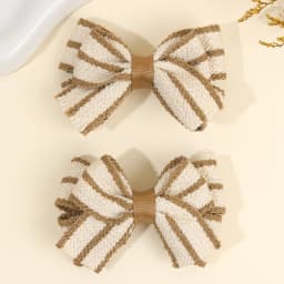 2Pcs Color-Blocked Bow Hair Clips For Girls Elegant Double-layer Black&White Hair Accessories For Girls Soft Trendy Headwear