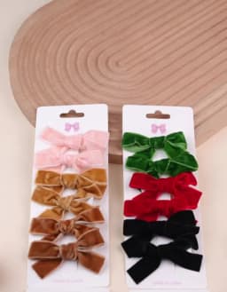 Candy Color Velvet Bows Hair Clips for Baby Girls, Handmade Bowbot, Hairpin, Festival Headwear, Hair Accessories Gifts, 6 PCs