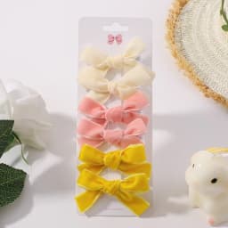 Candy Color Velvet Bows Hair Clips for Baby Girls, Handmade Bowbot, Hairpin, Festival Headwear, Hair Accessories Gifts, 6 PCs