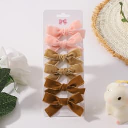 Candy Color Velvet Bows Hair Clips for Baby Girls, Handmade Bowbot, Hairpin, Festival Headwear, Hair Accessories Gifts, 6 PCs