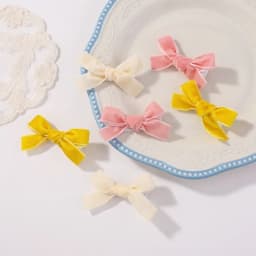 Candy Color Velvet Bows Hair Clips for Baby Girls, Handmade Bowbot, Hairpin, Festival Headwear, Hair Accessories Gifts, 6 PCs