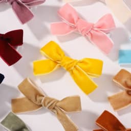 Candy Color Velvet Bows Hair Clips for Baby Girls, Handmade Bowbot, Hairpin, Festival Headwear, Hair Accessories Gifts, 6 PCs