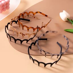 3PCS Korean Women Non-Slip Headband Plastic U Shape Hair Hoops Comb Fixed Teeth Fluffy Top Hair Bands Headwear Hair Accessories