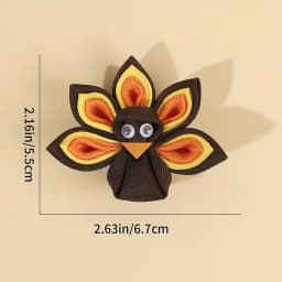 2Pcs New Turkey Decor Hair Clip For Toddler Girls Kids Multicolor Grosgrain Ribbon Hairpin Festival Party Daily Hair Accessories