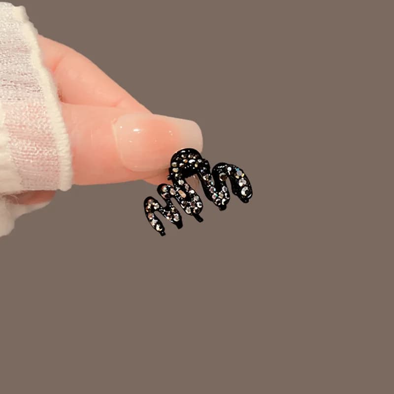 Delicate Korean Rhinestone Wave Small Grab Clip Small Princess Head Hair Accessories Bangs Forehead Side Headdress