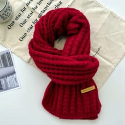 Chic Winter Matching Red Knit Scarves Cozy & Versatile Neck Warmth Unisex Warm AccessoryStudent Fashion