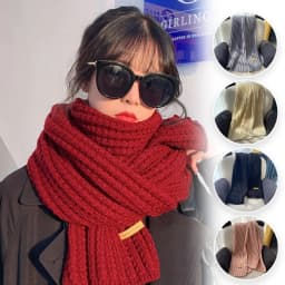 Chic Winter Matching Red Knit Scarves Cozy & Versatile Neck Warmth Unisex Warm AccessoryStudent Fashion