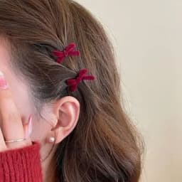 8PCS Hair Clips Set for Women Girls Red Black Mini Bowknot Hairpins Cute Hair Accessories Daily Wear Party Vintage Style