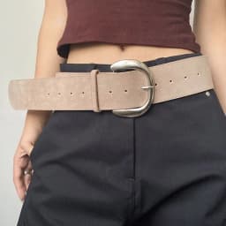 Retro Suede Wide-Width Belt - Niche Chic Design for Edgy Girls, Vintage Western Style Versatile Accessory