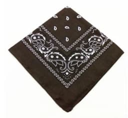 Large Bandana Headband - Handkerchief Bandanas for Men and Women - Paisley Bandana Pack - Cowboy Scarf, Black, Single Pack