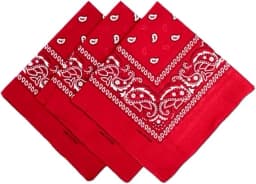 Large Bandana Headband - Handkerchief Bandanas for Men and Women - Paisley Bandana Pack - Cowboy Scarf, Black, Single Pack