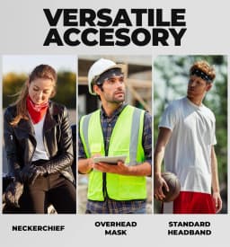 Large Bandana Headband - Handkerchief Bandanas for Men and Women - Paisley Bandana Pack - Cowboy Scarf, Black, Single Pack
