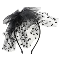 Womens Vintage Tea Party Fascinators Hat Ultra-Large Polka Dot Bowknot Headband
