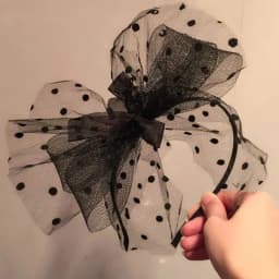 Womens Vintage Tea Party Fascinators Hat Ultra-Large Polka Dot Bowknot Headband