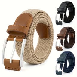 Vintage Braided Design Casual Outdoor Nylon Canvas Belt with Zinc Alloy Buckle Breathable Adjustable Waistband for Men Women