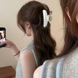 1PC Polka Dot Hair Grip Clip Exquisite Daily Styling Firm Hold for Various Hairstyles All Seasons Playful Accessory