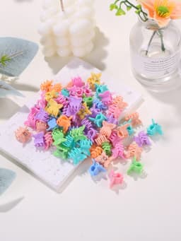 30/50/100pcs Cute Children's Plastic Hair Accessories, Fashionable Solid-Color Women's Single-Item Hair Accessories