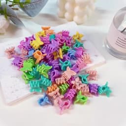 30/50/100pcs Cute Children's Plastic Hair Accessories, Fashionable Solid-Color Women's Single-Item Hair Accessories