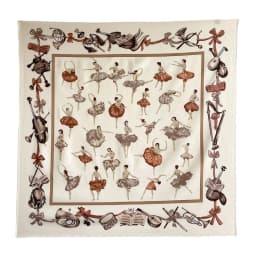 90x90cm Imitation Silk Ballet Girl Printed Handkerchief Scarf For Women Thin Shawl Square Headband Bandana Head Scarves