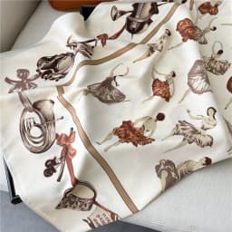 90x90cm Imitation Silk Ballet Girl Printed Handkerchief Scarf For Women Thin Shawl Square Headband Bandana Head Scarves
