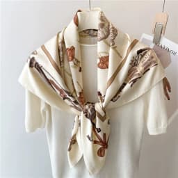 90x90cm Imitation Silk Ballet Girl Printed Handkerchief Scarf For Women Thin Shawl Square Headband Bandana Head Scarves