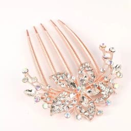 Trendy Korean Rhinestone Hair Comb 5-Teeth Alloy Hair Accessory - Hot Gift for Girls