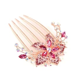 Trendy Korean Rhinestone Hair Comb 5-Teeth Alloy Hair Accessory - Hot Gift for Girls