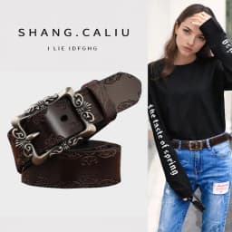 Women's Leather Belt Simple Versatile Korean Leather Wide Belt for Women Decorative Casual Fashion Student Jeans Belt Trendy