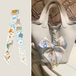 Women Silk Ribbon Scarf Handbag Handle Wrap Bag Women Girls Head Hair Wrist Ribbon Scarf Hair Band Versatile Accessory