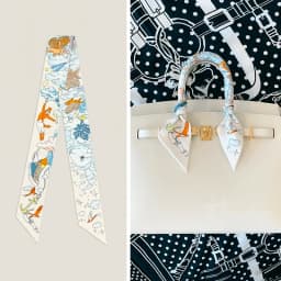 Women Silk Ribbon Scarf Handbag Handle Wrap Bag Women Girls Head Hair Wrist Ribbon Scarf Hair Band Versatile Accessory
