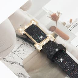 Fashion Bling Bling Sparkling Rhinestone Belt Versatile Glitter PU Leather Belt Luxury Brand Design Slide Buckle Belt Women