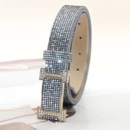 Fashion Bling Bling Sparkling Rhinestone Belt Versatile Glitter PU Leather Belt Luxury Brand Design Slide Buckle Belt Women