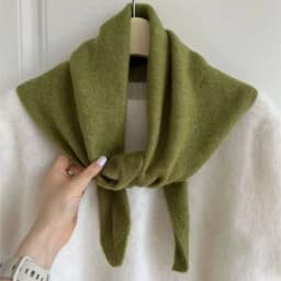 Multi-functional Korean Style Wool Knitted Triangular Scarf Women Headscarf Knitted Scarf Warm Knitted Scarf