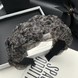 Leopard Print Headband for Women with High Skull Top, Western Style, Wide Edge, Pressed Hair, Face Wash Headband