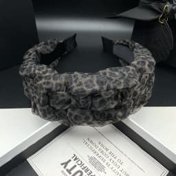 Leopard Print Headband for Women with High Skull Top, Western Style, Wide Edge, Pressed Hair, Face Wash Headband