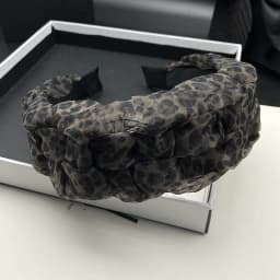 Leopard Print Headband for Women with High Skull Top, Western Style, Wide Edge, Pressed Hair, Face Wash Headband