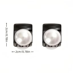 2pcs Pearl Decoration Small Hair Grab Large Pearl Black Base Mini Grab Clip Compatible Broken Elegant Versatile For Tidying Up