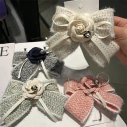 Handmade Fabric Camellia Flower Bow Hair Clips Barrettes Headdress Spring Clip For Women Girls Fashion Ponytail Hair Accessories