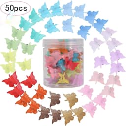 Glitter Mini Butterfly Hair Claw Clips, Sparkly Colorful Hair Accessories for Girls and Women - 90S Y2K Cute, Small, Tiny Clip