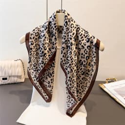 New Fashionable Bandanas Imitation Silk 70*70cm Temperament Square Scarves Women Spring/Summer Soft Satin Leopard Print Scarf