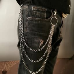 1/2/3 Layer Long Metal Belt Chain Rock Punk Hook Trousers Pant Waist Link Metal Wallet Chain Keychain Ring Clip Keyring