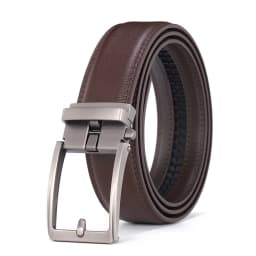 Automatic Buckle Adjustable Waistband Fashion No Holes Waist Straps for Formal Daily Wear Premium Cowhider Ratchet Belt for Men